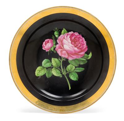 "Rosa centifolia" – A botanical plate, - Glass and porcelain