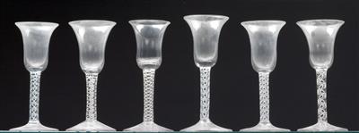 Baroque wine glasses with latticello threading, - Sklo, Porcelán