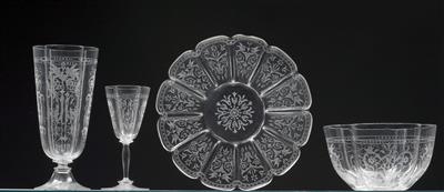 Lobmeyr – Four glass items, - Sklo, Porcelán