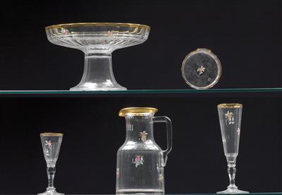 Lobmeyr – Five glass items, - Vetri e porcellane