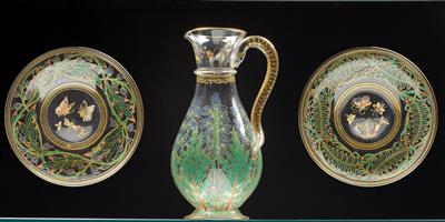 Lobmeyr – Three glass items, - Glass and porcelain