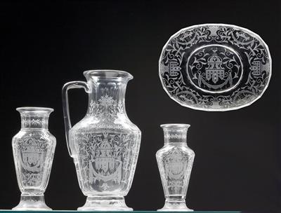 Lobmeyr – Four glass items, - Sklo, Porcelán