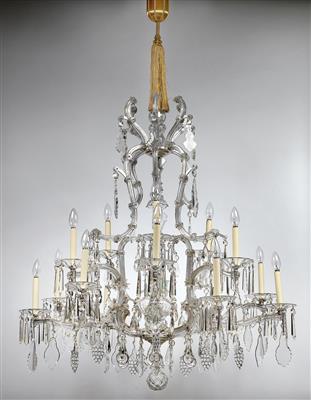 Lobmeyr - A chandelier of crown form, - Vetri e porcellane