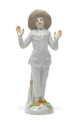 Pierrot of the commedia dell’arte, - Sklo, Porcelán