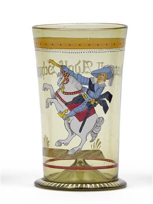 "Gustav II. Adolf. Sweden" - A beer glass, - Glass and porcelain