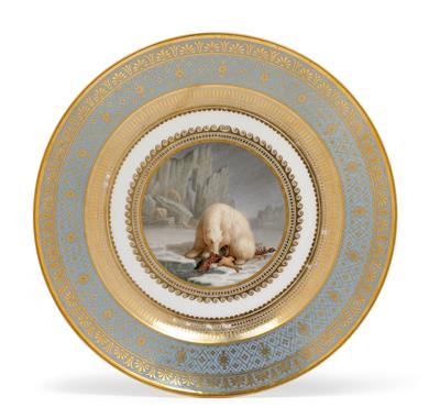 "Ours Marins Déchant" - A pictorial plate, - Vetri e porcellane