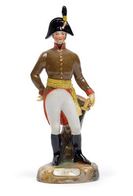 A figure of an artillery soldier 1809, - Glass and porcelain