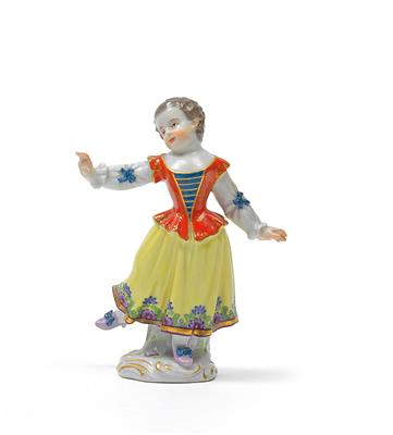 A figure of a dancer, - Glass and porcelain