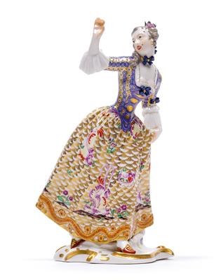 A figure of Leda of the „commedia dell’arte“,, - Sklo, Porcelán
