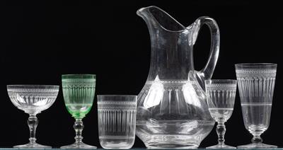 A Lobmeyr glass- and dessert service, - Sklo, Porcelán