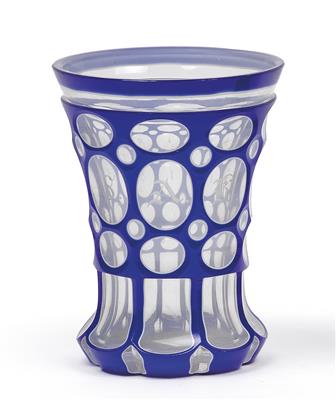 A socle cup, dated 1848, - Glass and porcelain