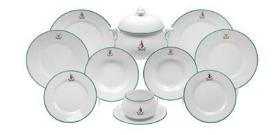 A dinner service, - Vetri e porcellane