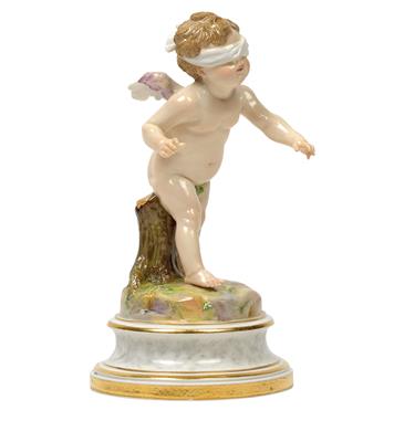 "Amor spielt blinde Kuh" – Cupid playing blind man’s bluff, - Vetri e porcellane