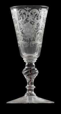 Barocker Pokal, - Glas und Porzellan
