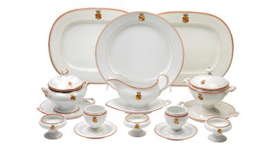 A dinner service of the "Count Coudenhove" family with crowned coat-of-arms, - Glass and porcelain