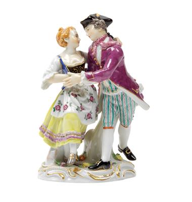 A dancing couple, - Sklo, Porcelán