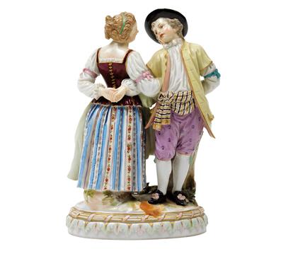 A dancing couple, - Sklo, Porcelán