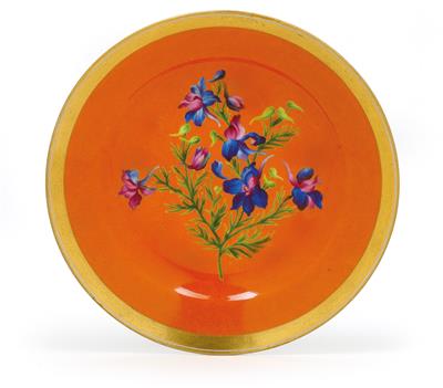 "Delhinium ajacis" - A botanical plate, - Glass and porcelain