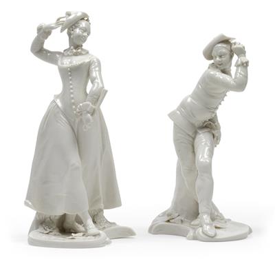A harlequin couple, - Sklo, Porcelán