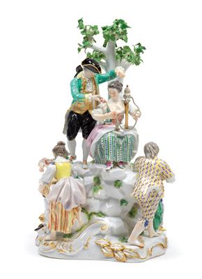 A tree group with 6 individuals, - Glass and porcelain