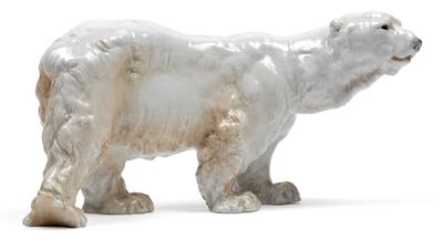 A figure of a polar bear, - Sklo, Porcelán