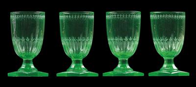 Ten goblet glasses for Rhine Region wine, - Glass and porcelain