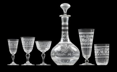 A glass service, - Vetri e porcellane
