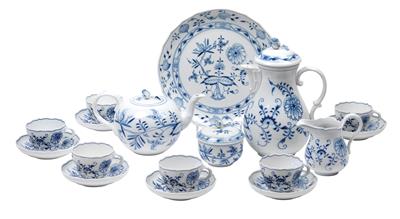 An onion pattern coffee- and tea service, - Sklo, Porcelán