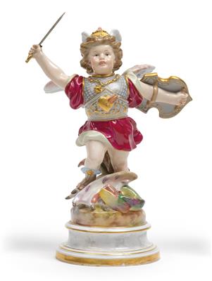 "Cupid as a Dragonslayer", - Glass and porcelain