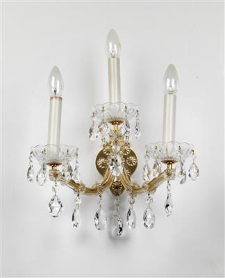 Five sconces, - Glass and porcelain