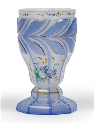 A footed beaker, - Glass and porcelain