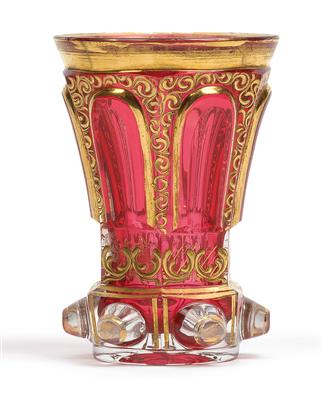 Knorren-Becher datiert 1837, - Glas und Porzellan