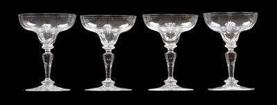 Lobmeyr champagne bowls, - Vetri e porcellane
