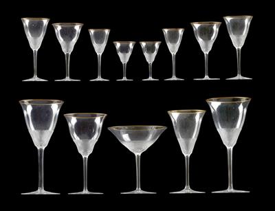 Moser-Trinkservice, - Glas und Porzellan