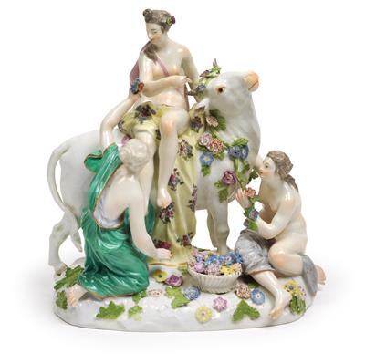 “The abduction of Europa”, - Glass and porcelain