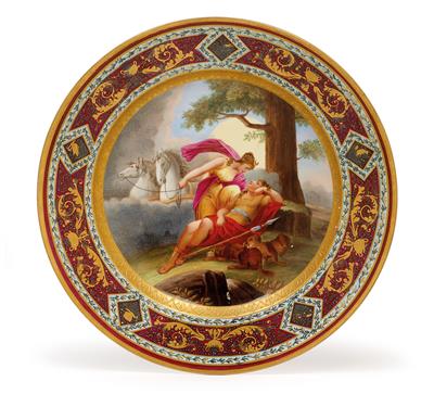 An “Endymion” pictorial plate, - Glass and porcelain