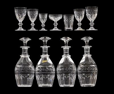 A Baccarat set of glasses, - Glass and porcelain