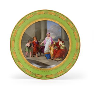 A Johann Ferstler pictorial plate, - Sklo, Porcelán