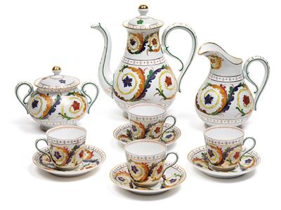 An “Arab-style” coffee service, - Glass and porcelain