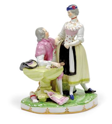 An amorous couple, - Sklo, Porcelán