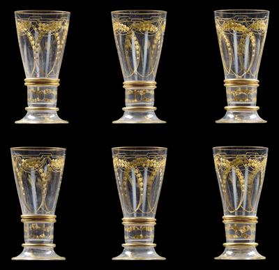 A Lobmeyr beaker with gilt Art Nouveau decoration, - Glass and porcelain