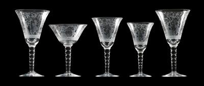 A set of Murano glasses, - Sklo, Porcelán