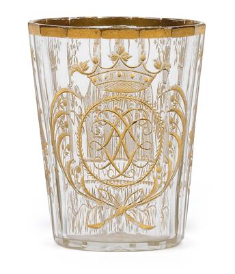 A baroque beaker with a depiction of Saint Paul, - Sklo, Porcelán