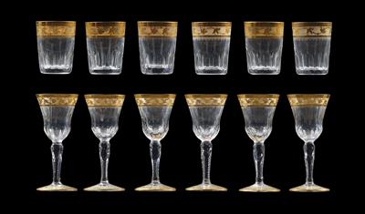 A set of St. Louis glasses, - Glass and porcelain