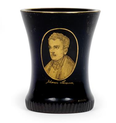 "Johann Strauss" - A Ranftbecher cup, - Glass and Porcelain