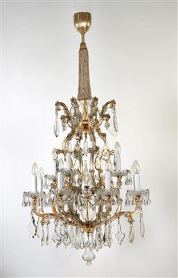 A glass chandelier in the "Maria Theresia" style, - Sklo a Porcelán