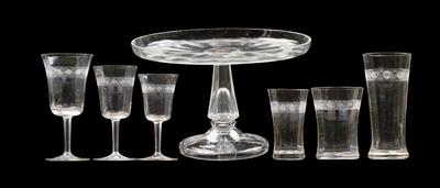 A glass service, - Vetri e porcellane