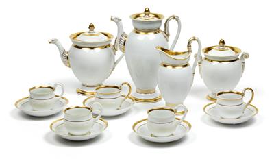 A coffee- and tea service in the Empire style, - Glass and Porcelain