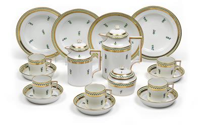 A coffee service, - Glass and Porcelain