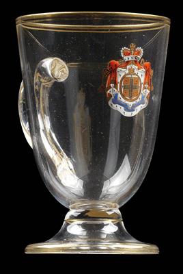 Lobmeyr-Krügel mit dem Wappen des Königshauses Serbien, - Glas und Porzellan